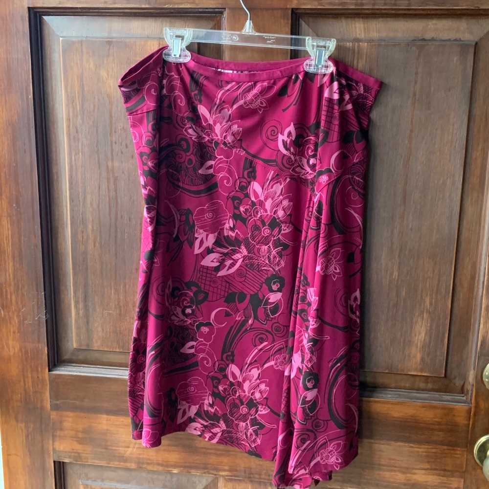 Pink floral skirt
